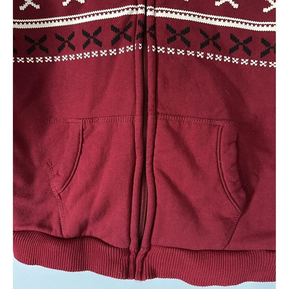 Toughskins Boys Full Zip Fleece Lined Jacket W/Nordic & Skull Print Size LG (7)